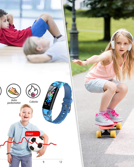Kids Watch Fitness Tracker, Fitness Watches for Kids, Activity Tracker with Pedometers, Stopwatch, IP68 Waterproof, 11 Sport Modes Smart Watch for Kids Age 6-16 Years Old