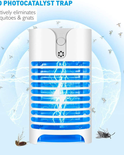 2 Pack Bug Zapper Mosquito Zapper, Elec-Tric Mosquito Fruit Fly Gnat Mosquito Kill-Er Lamp Eliminates Flying Pests Fly Insect Trap Indoor Plug in Night Light for Home