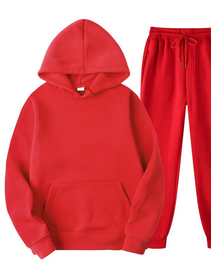 New Men Set Spring Autumn Fashion Mens Tracksuit Cotton Comfortable Two Piece Casual Sportswear Set Male Hoodies + Pants Solid