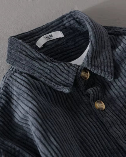 Thickening plus Size Long Sleeve Corduroy Cotton Shirt Men Brand Trendy French Style Designer Quality Top Clothes Chemise Homme