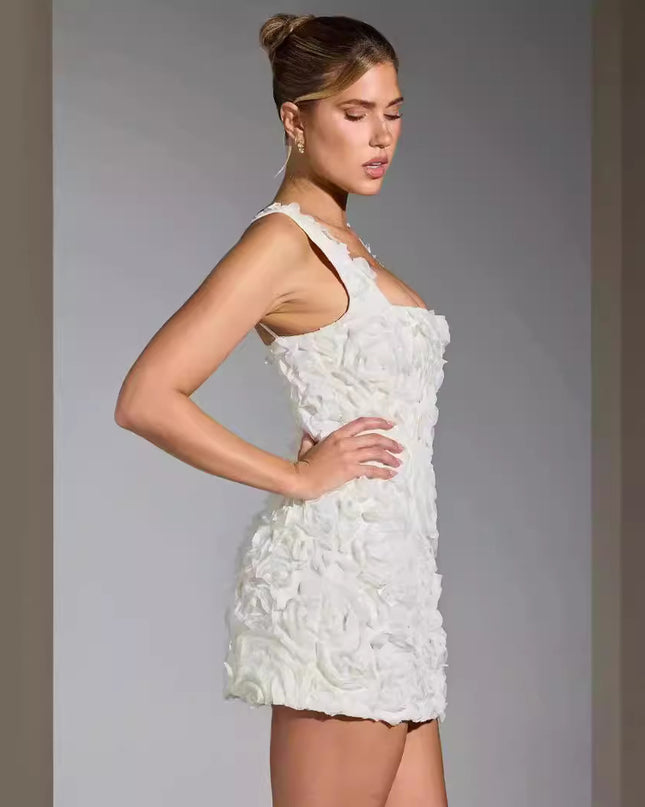 Women'S Graceful Tube Top Splicing Pullover Solid Color Flower Length Dress