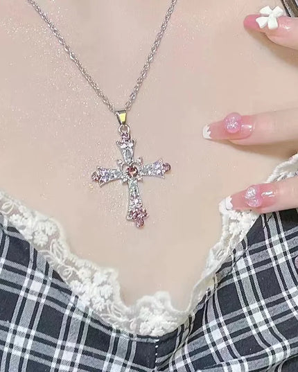 Star Zircon Pendant Necklace for Women Luxury Sweet Cool Girl Punk Heart Clavicle Chain New Fashion Jewelry Party Gift