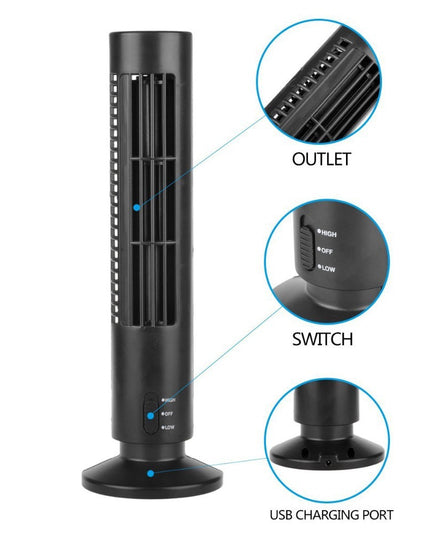 Tower Fan Bladeless Fan Tower Electric Fan Mini Vertical Air Conditioner Fan Handheld Fan