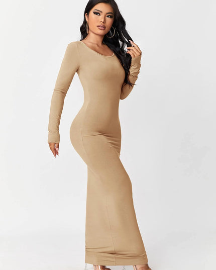 SXY Solid Maxi Bodycon Dress