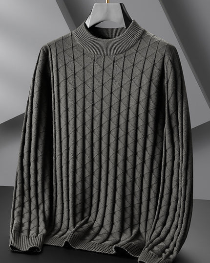 Men'S plus Size Knitted Sweater Loose round Neck Bottoming Shirt