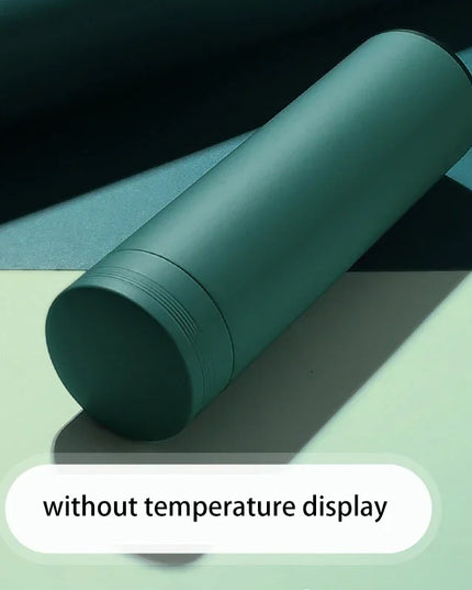 500ml Stainless Steel Vacuum Thermal Water Bottle with Digital Temperature Display - Leakproof Frosted Thermos for Coffee and Milk
