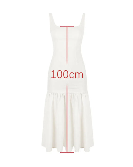 Mingmingxi Summer Midi Holiday Dress 2024 New Arrivals Red Spaghetti Strap Elegant Hem Dress Casual Birthday Party Dresses
