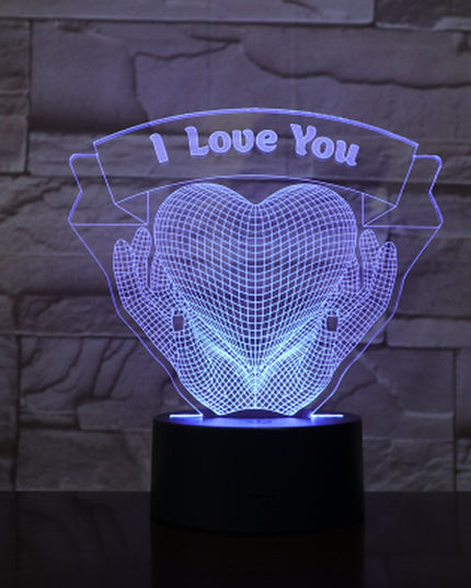 Valentines Day Gift Hands Holding Love 3D Night Light