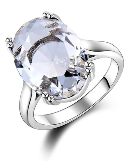 Fashion Women'S Jewelry S925 Silver Ring Mystic Fire Rainbow Topaz Rings Promotion Elegant Wedding Jewelry Anillos Party Gift