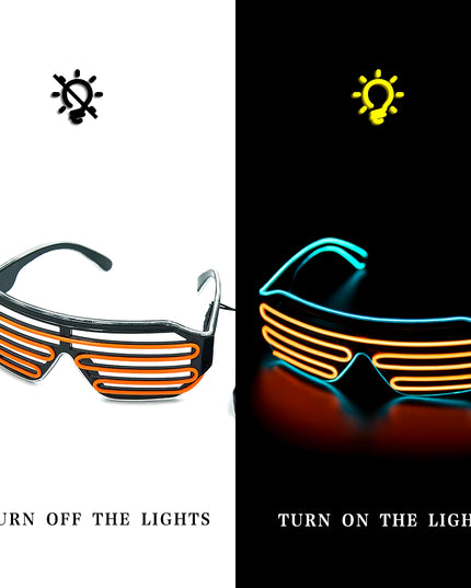 Glowing Glasses LED Gafas Luminous Bril Neon Christmas Glow Sunglasses Flashing Light Glass for Party Supplies Prop Costumes New