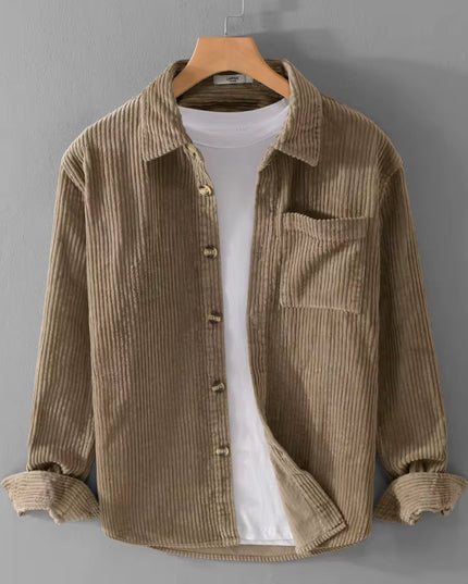 Thickening plus Size Long Sleeve Corduroy Cotton Shirt Men Brand Trendy French Style Designer Quality Top Clothes Chemise Homme
