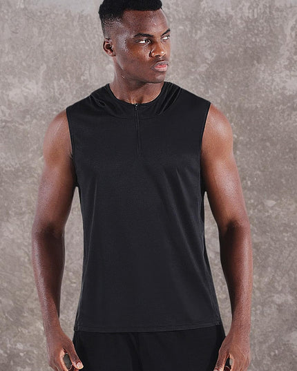 Men'S Running Tank Tops 3 Pack Sleeveless Workout Athletic Shirts with Hoods