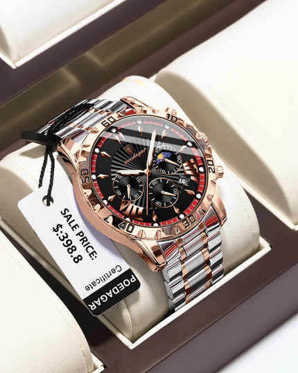 Luxury High Quality Watch for Man Waterproof Luminous Chronograph Date Men Watch Stainless Steel Quartz Men'S Watches