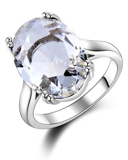 Fashion Women'S Jewelry S925 Silver Ring Mystic Fire Rainbow Topaz Rings Promotion Elegant Wedding Jewelry Anillos Party Gift