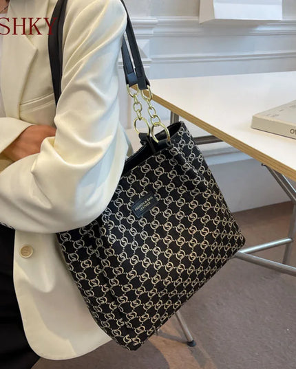 New Women Bag Shoulder Bag Handbag Sac a Main Casual Foreign Style Plaid Women'S Bag Large Capacity Tote Bags