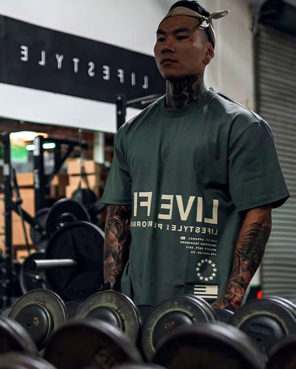 Men'S Gym Summer Casual T-Shirt Fitness Running Short Sleeve Tee Tops Fashion Hip-Hop Oversized Shirt Male Sweatshirt Clothing
