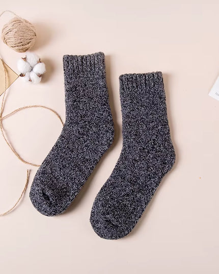 Winter Men'S Merino Wool Socks Super Thick Warm High Quality Harajuku Retro Snow Casual Antifreeze Cashmere Socks Men 3 Pair