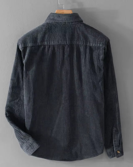 Thickening plus Size Long Sleeve Corduroy Cotton Shirt Men Brand Trendy French Style Designer Quality Top Clothes Chemise Homme