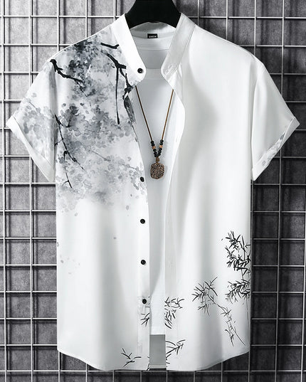 Manfinity RSRT Men Plants Print Button up Shirt without Tee