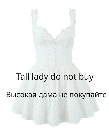 Summer Elegant Party Dresses 2024 White Cotton Blend Jacquard Dress Mini a Line Holiday Dress Women'S Clothing