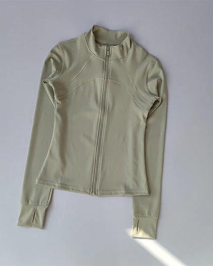 Yoga Suit Women'S High-End Standing Collar Long Sleeved Sports Jacket Running Training Fitness Top Windproof Running Suit