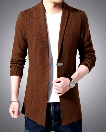 Cardigan Mens Sweaters Spring Autumn Men Casual Cardigan Jacket Man Solid Color Long Sweater Windbreaker Single Button Coats