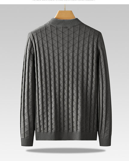 Men'S plus Size Knitted Sweater Loose round Neck Bottoming Shirt