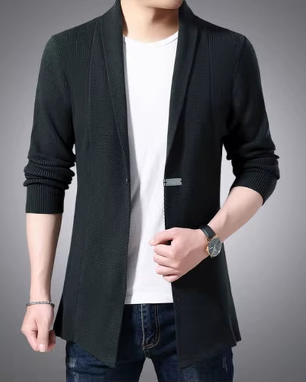Cardigan Mens Sweaters Spring Autumn Men Casual Cardigan Jacket Man Solid Color Long Sweater Windbreaker Single Button Coats