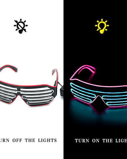 Glowing Glasses LED Gafas Luminous Bril Neon Christmas Glow Sunglasses Flashing Light Glass for Party Supplies Prop Costumes New