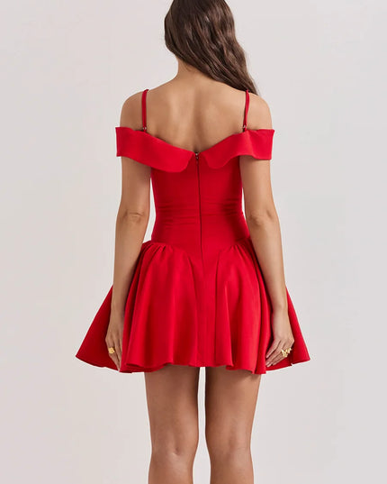Summer Elegant and Pretty Women'S Dresses Mini off the Shoulder Party Dress Lovely a Line Birthday Dress for Women