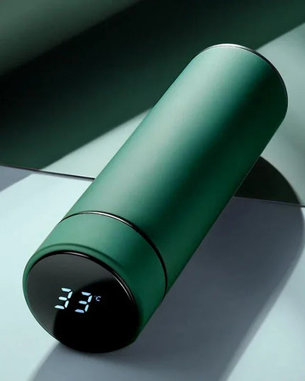 500ml Stainless Steel Vacuum Thermal Water Bottle with Digital Temperature Display - Leakproof Frosted Thermos for Coffee and Milk