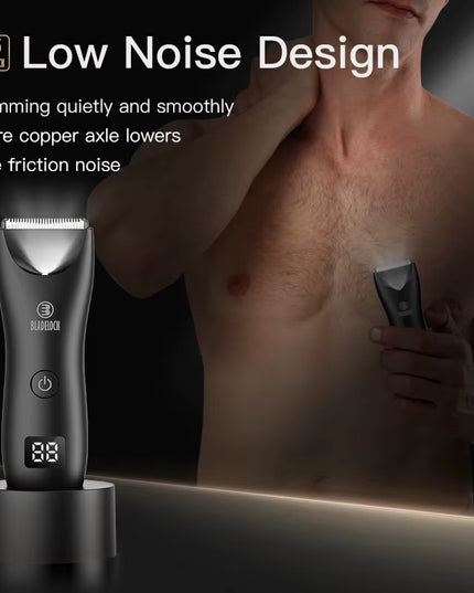 Men's Professional Groin Hair Trimmer and Body Grooming Clipper - Rechargeable Ceramic Shaver and Bikini Epilator