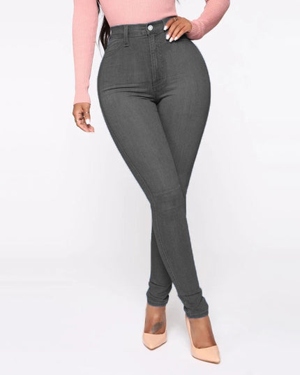Slimming Jeans Pants for Women High Waist Trousers with Pockets