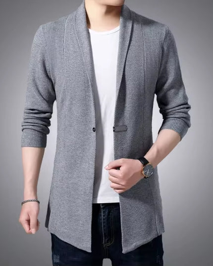 Cardigan Mens Sweaters Spring Autumn Men Casual Cardigan Jacket Man Solid Color Long Sweater Windbreaker Single Button Coats