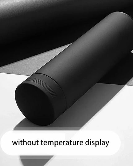 500ml Stainless Steel Vacuum Thermal Water Bottle with Digital Temperature Display - Leakproof Frosted Thermos for Coffee and Milk