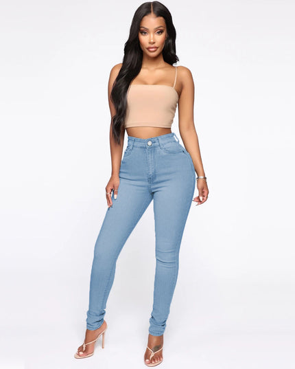 Slimming Jeans Pants for Women High Waist Trousers with Pockets
