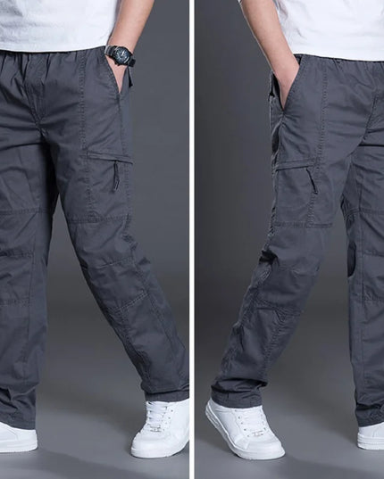 Summer Autumn Fashion Men Pants Casual Cotton Long Pants Straight Joggers Homme plus Size 5Xl 6Xl Flat Trousers for Men Clothing