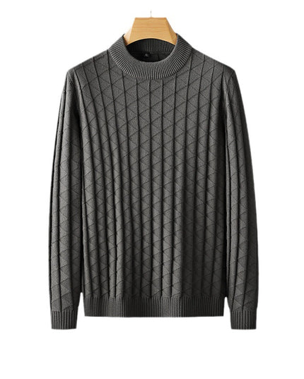 Men'S plus Size Knitted Sweater Loose round Neck Bottoming Shirt