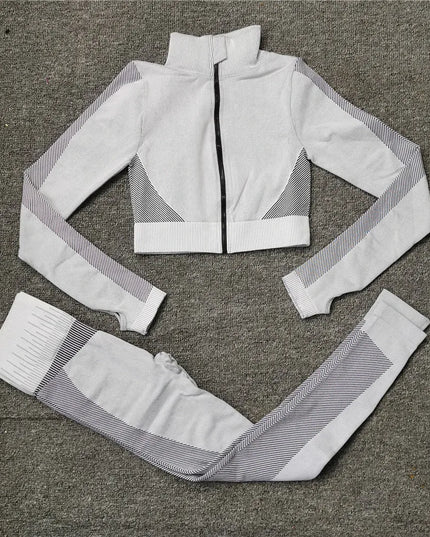 Women Fitness Sport Yoga Suit Seamless Women Yoga Sets Long Sleeve Yoga Clothing Female Sport Gym Suits Wear Running Clothes