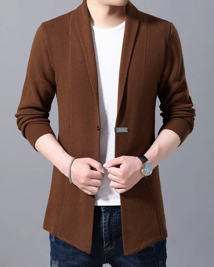 Cardigan Mens Sweaters Spring Autumn Men Casual Cardigan Jacket Man Solid Color Long Sweater Windbreaker Single Button Coats