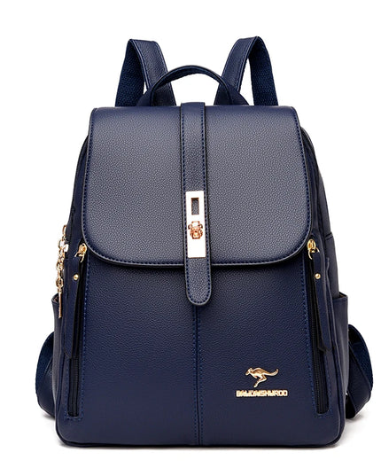 Luxury Women Leather Backpacks for Girls Sac a Dos Casual Daypack Black Vintage Backpack School Bags for Girls Mochila Rucksack