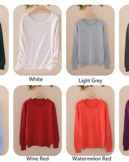 Plus Size S-XXXL Women Wool Pure Cashmere Sweater Pull Femme Long Sleeve Women Knitting Sweaters Pullovers 18 Colors