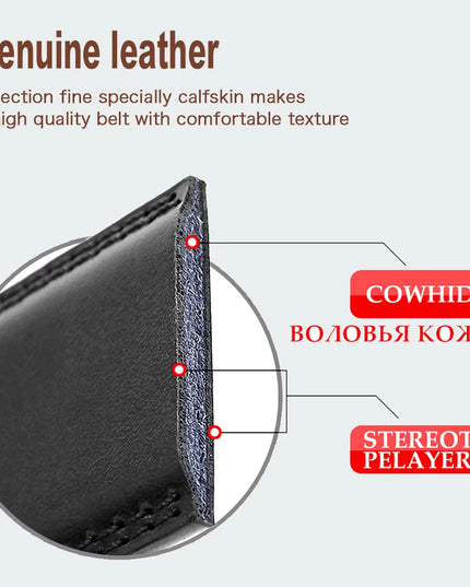 Mens Leather Belt Automatic Genuine Leather Belts Belt Male Leisure Fashion Ratchet Belts for Men Pants Waistband Ремень