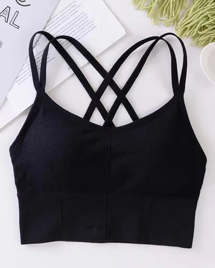 Sexy Women Tops Back Cross Strap Tank Top Push up Running Sports Bra Breathable Soft Fitness Beauty Solid Color Yoga Bra