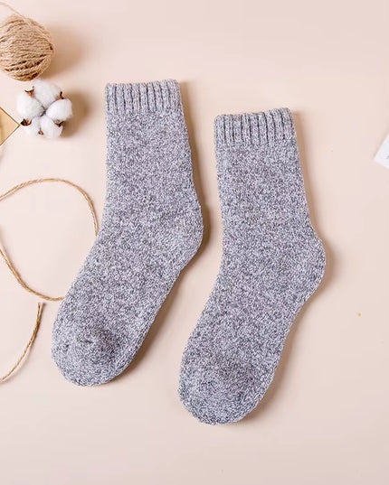 Winter Men'S Merino Wool Socks Super Thick Warm High Quality Harajuku Retro Snow Casual Antifreeze Cashmere Socks Men 3 Pair