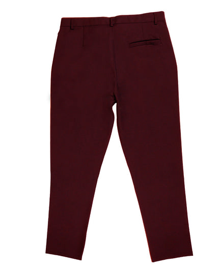 Men'S Double Fold Line Solid Color Casual Suit Pants