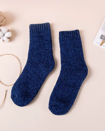 Winter Men'S Merino Wool Socks Super Thick Warm High Quality Harajuku Retro Snow Casual Antifreeze Cashmere Socks Men 3 Pair