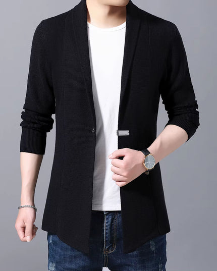 Cardigan Mens Sweaters Spring Autumn Men Casual Cardigan Jacket Man Solid Color Long Sweater Windbreaker Single Button Coats