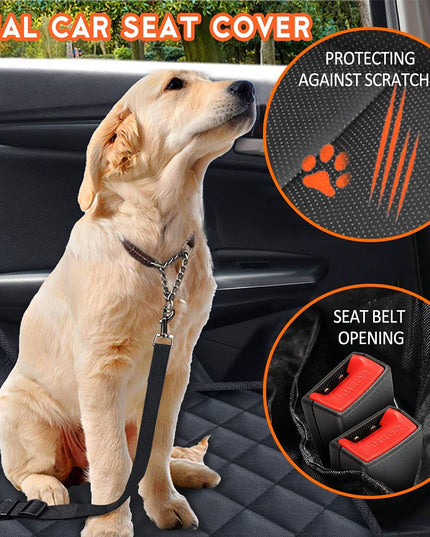 Dog Car Seat Cover, Back Seat Cover for Dogs Pet Car Seat Protector Waterproof Bench Car Seat Cover, Non-Slip Reat Seat Cover Fits Middle Armrest for Most Cars Trucks Suvs - Black