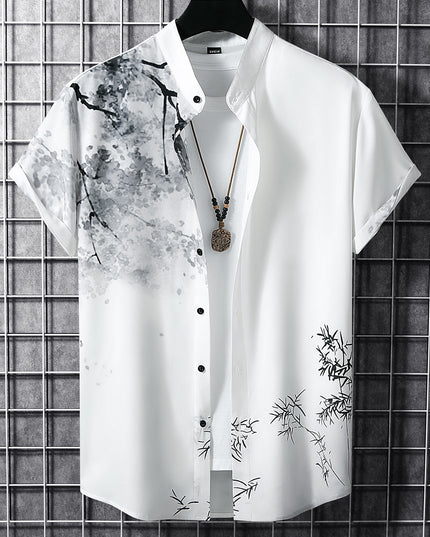 Manfinity RSRT Men Plants Print Button up Shirt without Tee